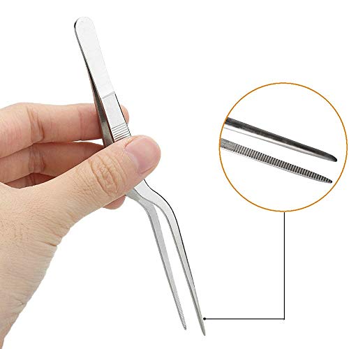 Pinzas de pinzas de precisión de acero inoxidable de 3 piezas, pinzas de chef para cocinar, decorar, decorar pasteles, longitudes: 5.5", 6.2" y 7.8"