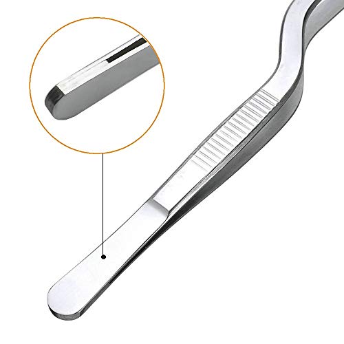 Pinzas de pinzas de precisión de acero inoxidable de 3 piezas, pinzas de chef para cocinar, decorar, decorar pasteles, longitudes: 5.5", 6.2" y 7.8"