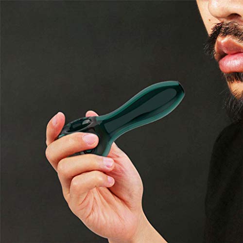 Pipa de cristal de 7 agujeros, tubo de vidrio grueso, resistente al calor, sin olor, bolsillo de ajuste grueso, hermoso regalo para padre marido y coleccionista, pipas verdes de lago para fumar negro