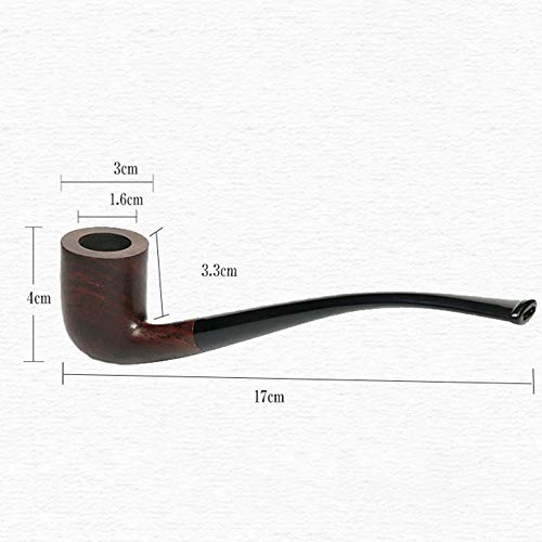 Pipa de Humo de Tabaco clásica Regalo-con La Pipa De Tabaco De Madera del Ébano Hombres Sólidos Delicados De Fumadores De Cigarrillos Titular Conjunto Marrón Larga Polo Regalo Delicado para Hombres