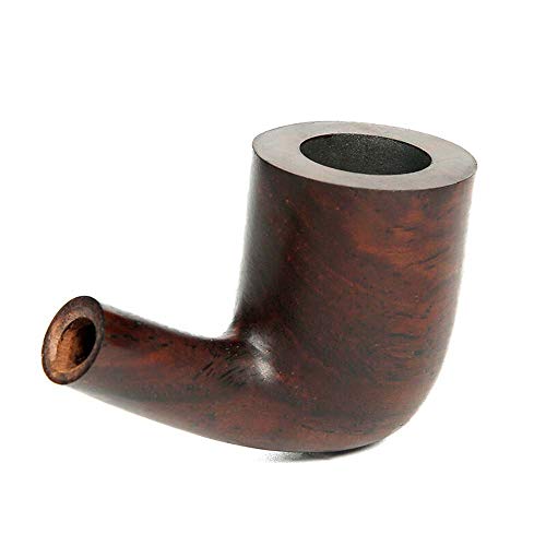 Pipa de Humo de Tabaco clásica Regalo-con La Pipa De Tabaco De Madera del Ébano Hombres Sólidos Delicados De Fumadores De Cigarrillos Titular Conjunto Marrón Larga Polo Regalo Delicado para Hombres