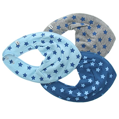 pippi Scarf Bib Ao-Printed (3-Pack) Bufanda, azul (Vallara), única para Bebés