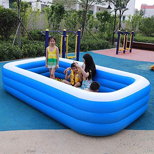 Piscina Adulto Inflable Inicio Engrosamiento de Gran tamaño Infantil Infantil Exterior Verano rectangulares Juguetes for, Blue-180x140x60cm