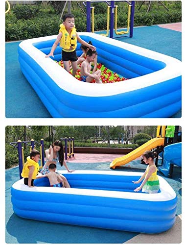 Piscina Adulto Inflable Inicio Engrosamiento de Gran tamaño Infantil Infantil Exterior Verano rectangulares Juguetes for, Blue-180x140x60cm