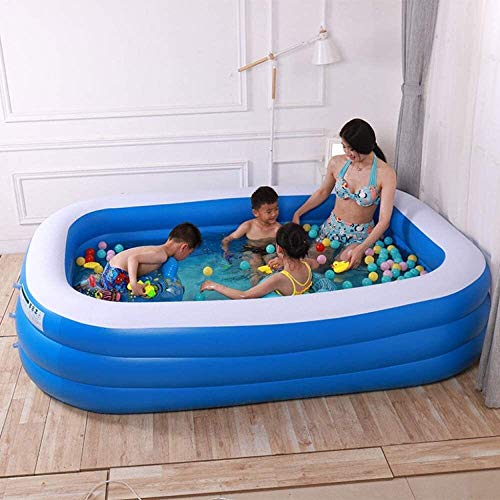 Piscina Adulto Inflable Inicio Engrosamiento de Gran tamaño Infantil Infantil Exterior Verano rectangulares Juguetes for, Blue-180x140x60cm