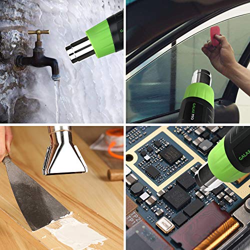 Pistola de Aire Caliente, GALAX PRO 2000W Dos Niveles de Temperaturay Tlujo de Aire Ajustables (Ⅰ: 350 ℃ 250L / min, Ⅱ: 550 ℃ 500L / min) con 4 Boquillas, Doble Protección