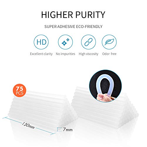 Pistola de Silicona Caliente 50W Tilswall,Pistola de Pegamento con 75pcs Barras,Pistola Manualidades para Bricolaje,Pistolas Encolar para Arte,Empaques,Reparaciones y en el hogar,Oficina y Escuela