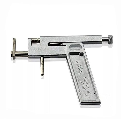 Pistola para piercings de acero inoxidable de seguridad, para orejas, cejas, ombligo, labio, y cuerpo, juego de 49 piezas, incluye pendientes de metal y rotulador marcador