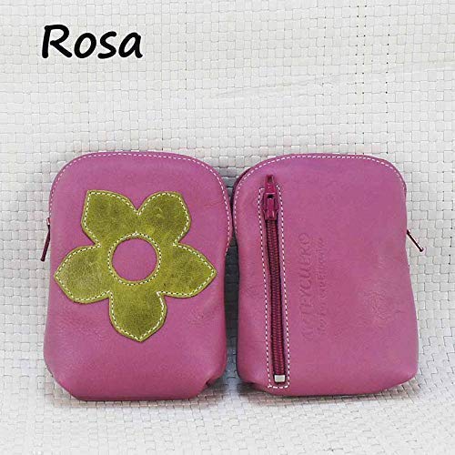 Pitillera de piel roja, con cierre de cremallera. Tabaquera de cuero