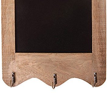 Pizarra con Marco 3 Ganchos para Trapos de Cocina y Detalle de Corazón Estilo Shabby Chic