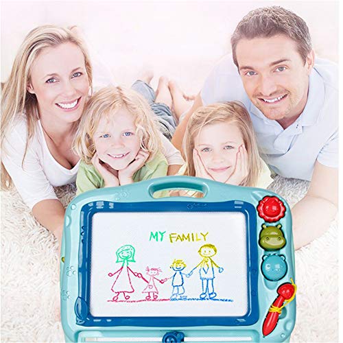 Pizarra Magnética Infantil Mágica Grande Juguete Educativo y Creativo de Color Tablero de Dibujo Borrable Navidad para Niños de 3 años o más,Blue
