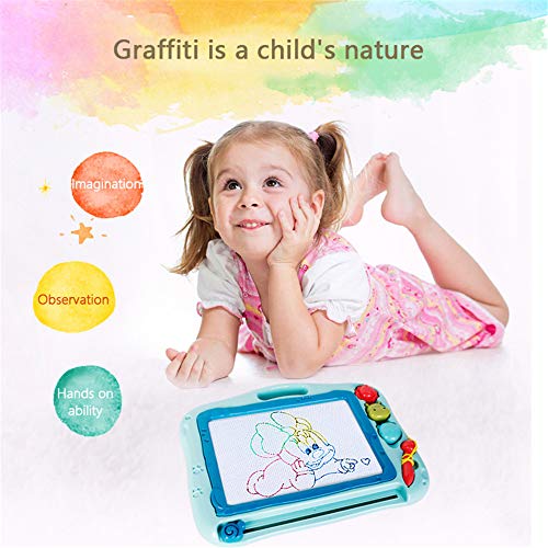 Pizarra Magnética Infantil Mágica Grande Juguete Educativo y Creativo de Color Tablero de Dibujo Borrable Navidad para Niños de 3 años o más,Blue
