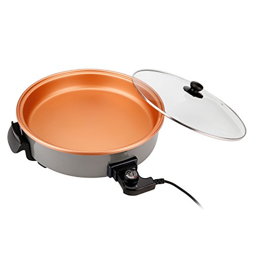 Pizza Pan Sartén Eléctrica Multifunción de 40 cm. de Diámetro y 7 cm. de Profundidad. 1500W. Paellera Arrocera Multicazuela