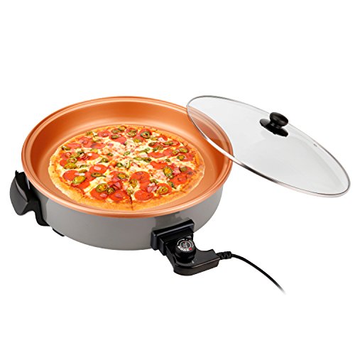 Pizza Pan Sartén Eléctrica Multifunción de 40 cm. de Diámetro y 7 cm. de Profundidad. 1500W. Paellera Arrocera Multicazuela
