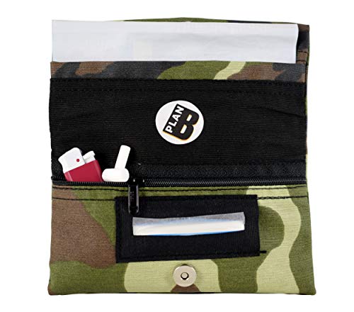 Plan B, Pitillera, Tabaco Liar Yolo Militar, 16 x 8,5 cm, 50 g, con Bolsa Interior de Goma EVA, Verde Camuflaje