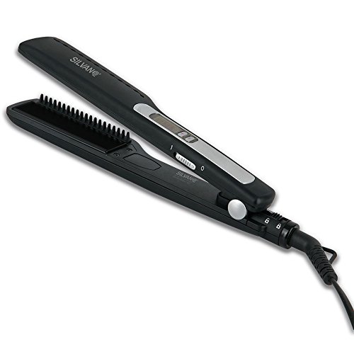 Plancha de cerámica para el pelo con peine incorporado