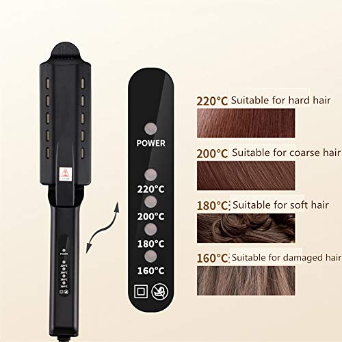 Plancha de pelo de hierro plano iónico de turmalina de cerámica, planeador de salón profesional, planchas de vapor para alisar y rizar el cabello (Plancha de pelo)