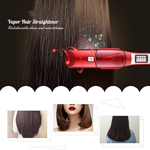 Plancha de pelo de vapor 5 control de temperatura del archivo de calentamiento rápido de enderezador de pelo recto casero herramientas de peluquería profesional