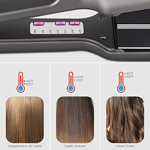 Plancha del Pelo，Planchas del Pelo Profesionales，Protege el Cabello, Elimina la Electricidad Estática, Operación Conveniente, Calentamiento Rápido-CkeyiN