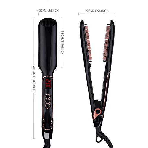 Plancha lisa rizador de pelo con pantalla LCD, para alisado de cabello