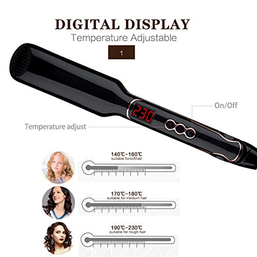 Plancha lisa rizador de pelo con pantalla LCD, para alisado de cabello