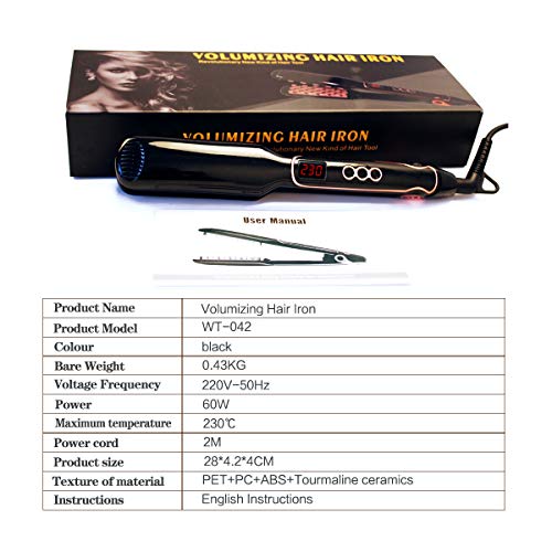 Plancha lisa rizador de pelo con pantalla LCD, para alisado de cabello