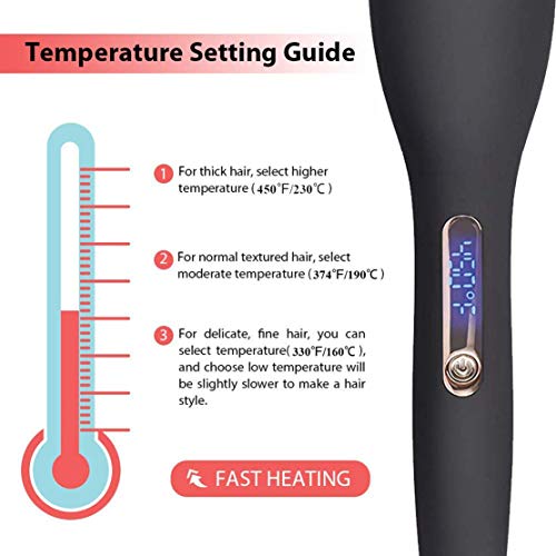 Planchas alisadoras de cabello con calentamiento iónico Peine con calentamiento rápido, cuidado del cabello sedoso y natural Alisa el cepillo para el cabello y mejora la textura del cabello