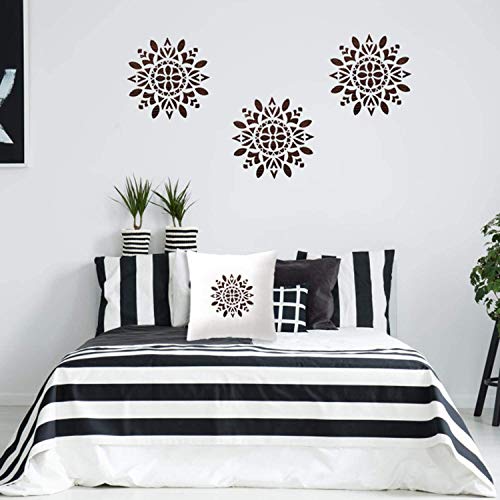 Plantillas de Mandala, Comius Sharp 16 Piezas Plantillas de Dibujo, Mandala Manualidades Painting Stencils, Reutilizables,cortadas con láser para Pintar Scrapbook Arte De Pared 15x15cm (Blanco)