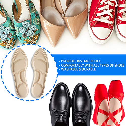 Plantillas Memory Foam Mujer, Plantillas Soportes de Arco, Nuevo Material, Absorción de Golpes, Comodo, Transpirable, Para el Dolor de Talón, Fascitis Plantar, Reducir el Dolor de Pie, 2 Pares