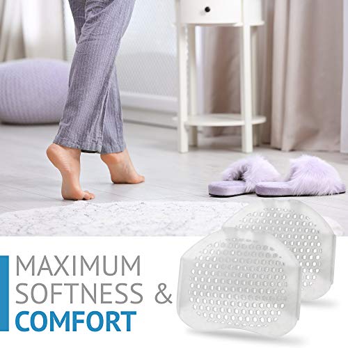 Plantillas metatarsianas 2 pares: Almohadillas Suaves de Gel Reutilizables Transpirables Duraderas Empeine Pie Originales de Silicona Plantillas Alivio del Dolor en el Antepié para Hombres y Mujeres