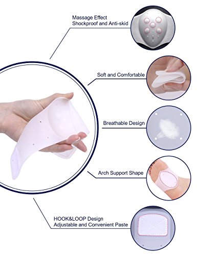 Plantillas originales – 1 par / 2 unidades – Almohadillas de gel suaves para pies planos, fascitis plantar y alivio del dolor, ideal para la reducción del dolor en la vida cotidiana.