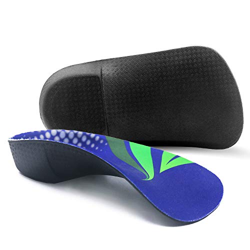 Plantillas ortopédicas, FITFEET 3/4 de arco alto, plantillas de calzado para pies planos, fascitis plantar, arco de pies, fatiga de los pies, cojín de talón para hombres, mujeres, para caminar