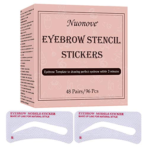 Plantillas Para Cejas, Plantilla para Depilar Cejas, Plantillas para Cejas Mujer, Plantillas de Microcuchillas para Principiantes, 48 Pares