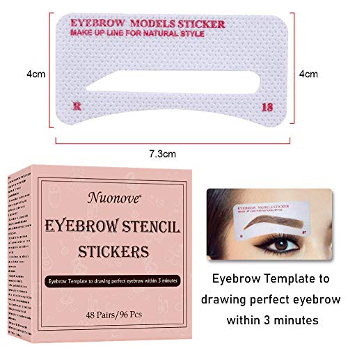 Plantillas Para Cejas, Plantilla para Depilar Cejas, Plantillas para Cejas Mujer, Plantillas de Microcuchillas para Principiantes, 48 Pares