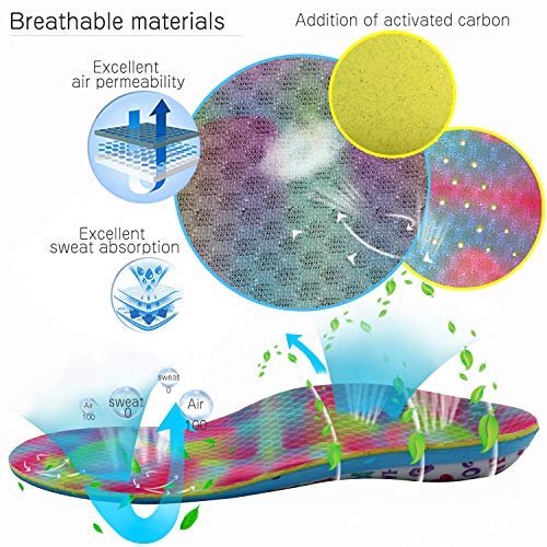 Plantillas para niños con soporte cómodo para el arco, plantillas para zapatos ortopédicos para corrector de pronación de pies planos, suelas internas ortopédicas para niños activas para amortiguación