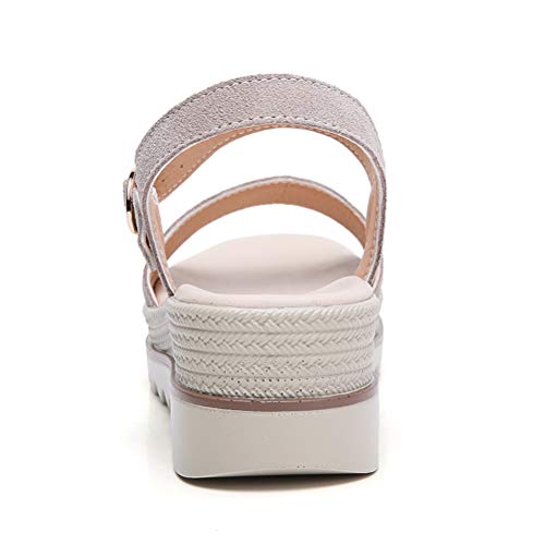 Plataforma para Mujer Sandalias de Verano Peep Toe Zapatos de Correa con Hebilla de Suela Gruesa para Mujer
