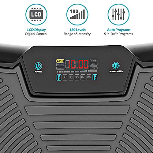 Plataforma Vibratoria Bluefin Fitness Ultra Slim | 5 Programas + 180 Niveles | Altavoces Bluetooth | Fácil de Guardar | Elegante Diseño Británico | Rendimiento de Por Vida