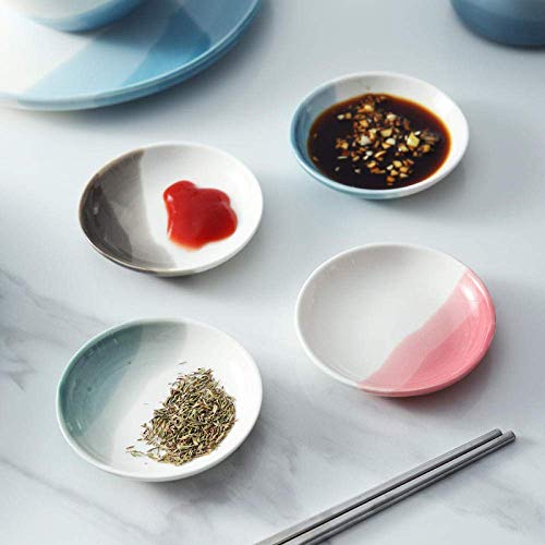 Plato de postre Las placas de pasta Dip plato plato de salsa del plato pequeño plato de cerámica Plato Plato principal Kimchi de la salmuera del plato plato redondo condimento del plato del plato Dip