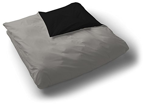 Play Basic Collection Funda nórdica Lisa Reversible, Negro y Gris, 150 x 220 cm