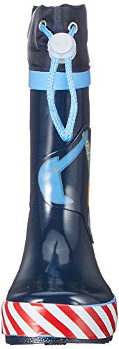 Playshoes Bota de Agua con Cordón Escavatore, Botas de Goma de Caucho Natural para Niños, Azul Lightblue 17, 26/27 EU