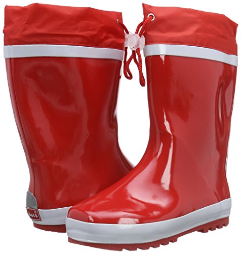 Playshoes Bota de Agua con Forro Basic, Botas de Goma de Caucho Natural Unisex Niños, Rojo (Rot 8), 32/33 EU