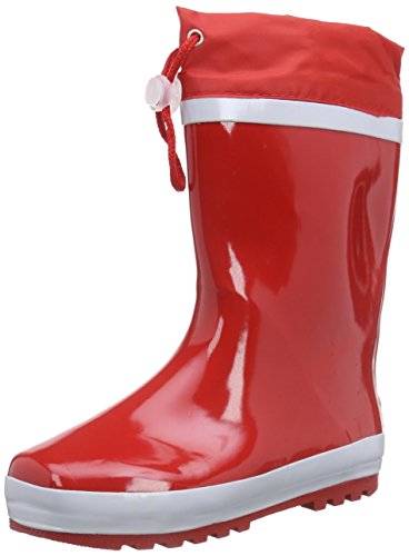 Playshoes Bota de Agua con Forro Basic, Botas de Goma de Caucho Natural Unisex Niños, Rojo (Rot 8), 32/33 EU