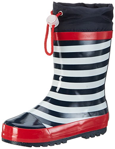 Playshoes Bota de Agua Marítim, Botas de Goma de Caucho Natural Unisex Niños, Azul (Marine/Weiss 171), 26/27 EU