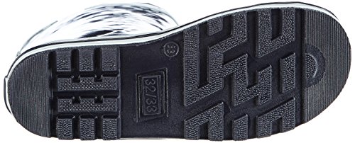 Playshoes Bota de Agua Puntos Motivo, Botas de Goma de Caucho Natural para Niñas, Azul (Marine 11), 32/33 EU