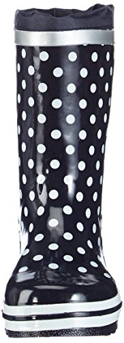 Playshoes Bota de Agua Puntos Motivo, Botas de Goma de Caucho Natural para Niñas, Azul (Marine 11), 32/33 EU