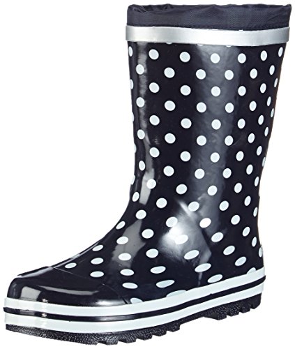 Playshoes Bota de Agua Puntos Motivo, Botas de Goma de Caucho Natural para Niñas, Azul (Marine 11), 32/33 EU
