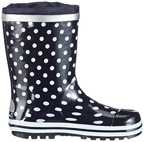Playshoes Bota de Agua Puntos Motivo, Botas de Goma de Caucho Natural para Niñas, Azul (Marine 11), 32/33 EU