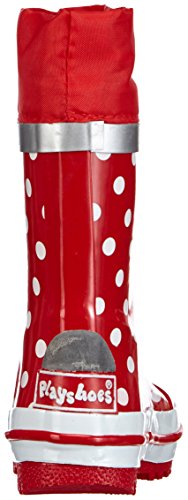 Playshoes Bota de Agua Puntos Motivo, Botas de Goma de Caucho Natural para Niñas, Rojo (Rot 8), 22/23 EU