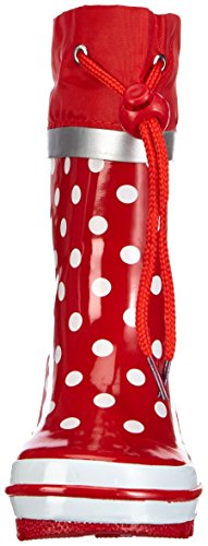 Playshoes Bota de Agua Puntos Motivo, Botas de Goma de Caucho Natural para Niñas, Rojo (Rot 8), 22/23 EU
