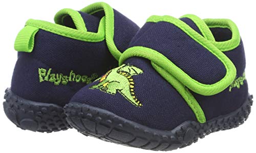Playshoes Zapatillas Dragón, Pantuflas para Niños, Azul (Marine 11), 28/29 EU